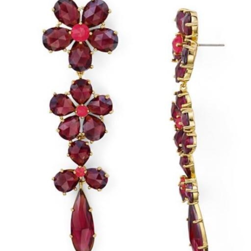 NWT kate spade In Full Bloom linear earrings - Picture 2 of 3